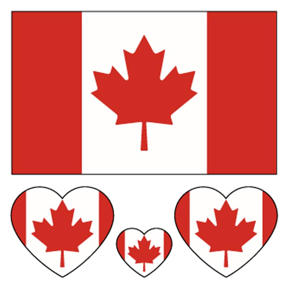 100pc Canadian Flag Tattoo Stickers, 25-Sheet Canada CA National Flags Face Temporary Tattoo Adult, Patriotic Small Canada Flag Fake Tattoo for Men Women Party Decoration