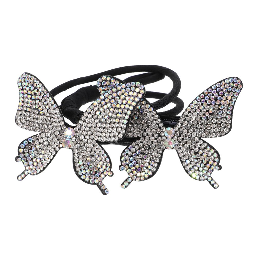PACKOVE Hair Bun Maker Curler Crystal Butterflies Girls Hair Accessories Women Fashion