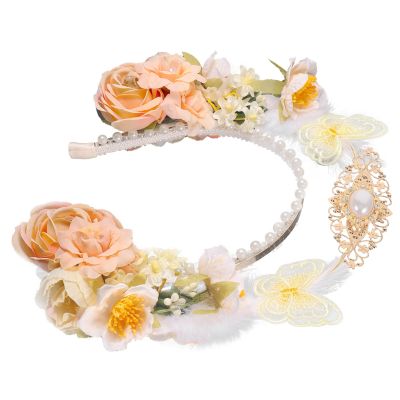 BESPORTBLE Retro Flower Crown Hanfu Headpiece Chinese Style Carnival Headband for Women