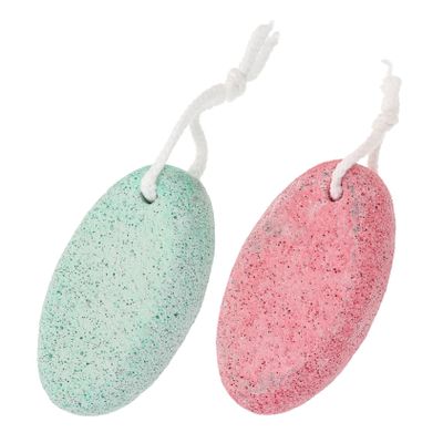 DEARMAMY 2pcs Volcanic Pumice Stone for Feet Scrubber Stone Exfoliating Foot File Grinding Foot Stones Small Pumice for Feet Pumice Stone Foot File Volcanic Rock Random Color