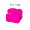 Blue Bird Nylon Makeup Bags for Women Girls Travel Toiletry Pouch Cosmetic Bag Makeup Organizer (Neon Pink, Large) view 3