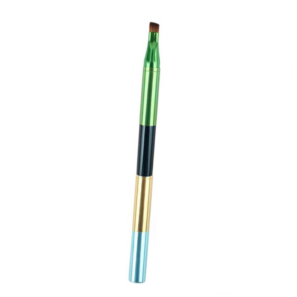 CALLARON Nylon Material Makeup Brushes Detachable Lip Eyeshadow Eyebrow Brush Portable Metal Handle
