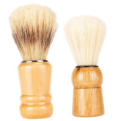 SAFIGLE 2pcs Handle Shaving Brush Durable Salon Shave Brush for Father Day Men for Home and Travel Use