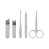 5 Pcs Blue Nail Clippers Set Manicure Kit with Rounded Ear Scoop, 15 Degree Eyebrow Scissors, Incisive Curved Nail Clippers, Beveled Trimmer, and Cork Material Storage view 2