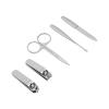 5 Pcs Blue Nail Clippers Set Manicure Kit with Rounded Ear Scoop, 15 Degree Eyebrow Scissors, Incisive Curved Nail Clippers, Beveled Trimmer, and Cork Material Storage view 4