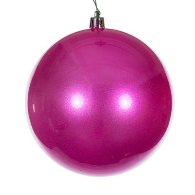 4 in. UV Drill Pearl Ball Hot Pink - 6 Per Bag