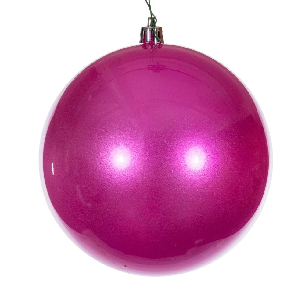 4 in. UV Drill Pearl Ball Hot Pink - 6 Per Bag