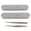 2PCS Lash Extension Tweezers Set - Precision Stainless Steel Eyelash Extension Tweezers with Gold & Peacock Tips for Salon & Personal Use view 1