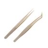 2PCS Lash Extension Tweezers Set - Precision Stainless Steel Eyelash Extension Tweezers with Gold & Peacock Tips for Salon & Personal Use view 3