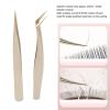 2PCS Lash Extension Tweezers Set - Precision Stainless Steel Eyelash Extension Tweezers with Gold & Peacock Tips for Salon & Personal Use view 4