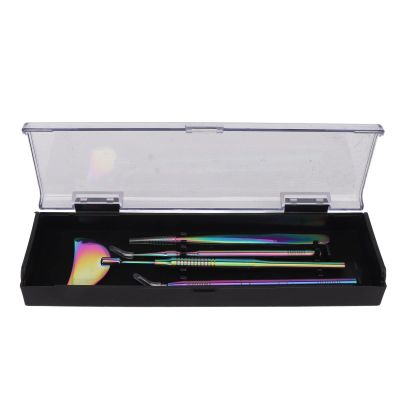 4PCS Eyelash Extension Tweezers Mirror Set, Stainless Steel Tools with Rotatable Slip Handles, HD Fog Mirror, Detachable for Eyelash Artists (Multicolor)