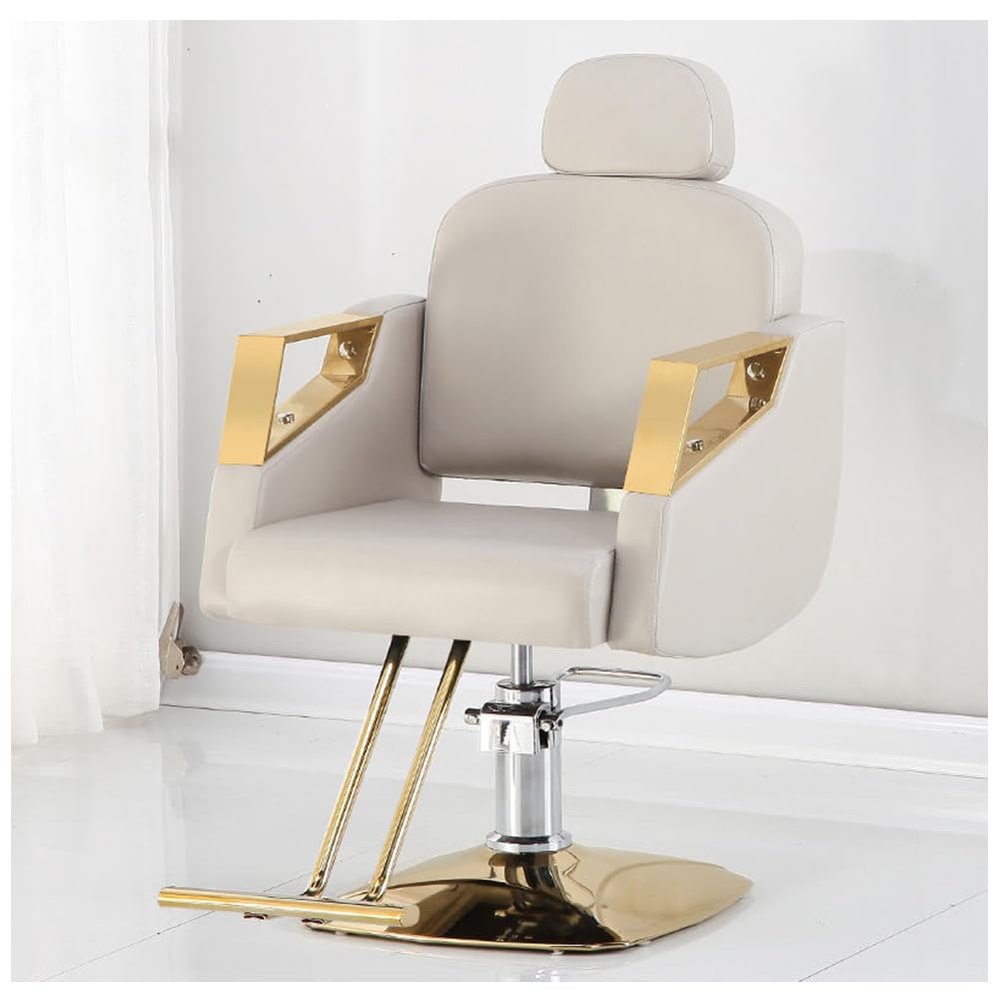 Adjustable Barber Chair,Barber Chair Reclining Salon Chair for Salons and Modern Styling Chair Adjustable Barber Chair for Professional Haircuts,White,A