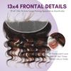 AUROO #F2/4 Chocolate Brown Highlighted Body Wave Bundles with 13x4 HD Lace Frontal Human Hair, 12A Ombre Colored Dark Brown 3 Bundles and Frontal Ear To Ear Free Part Wavy Weaves Sew In 12 14 16+10 view 4