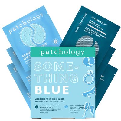Patchology Bridal Shower Gift Box  Something Blue Cooling Under Eye Patches for Brides & Bridesmaids, Depuffing & Firming Gel Masks with Peptides & Bakuchiol  Wedding Skincare Gift Set
