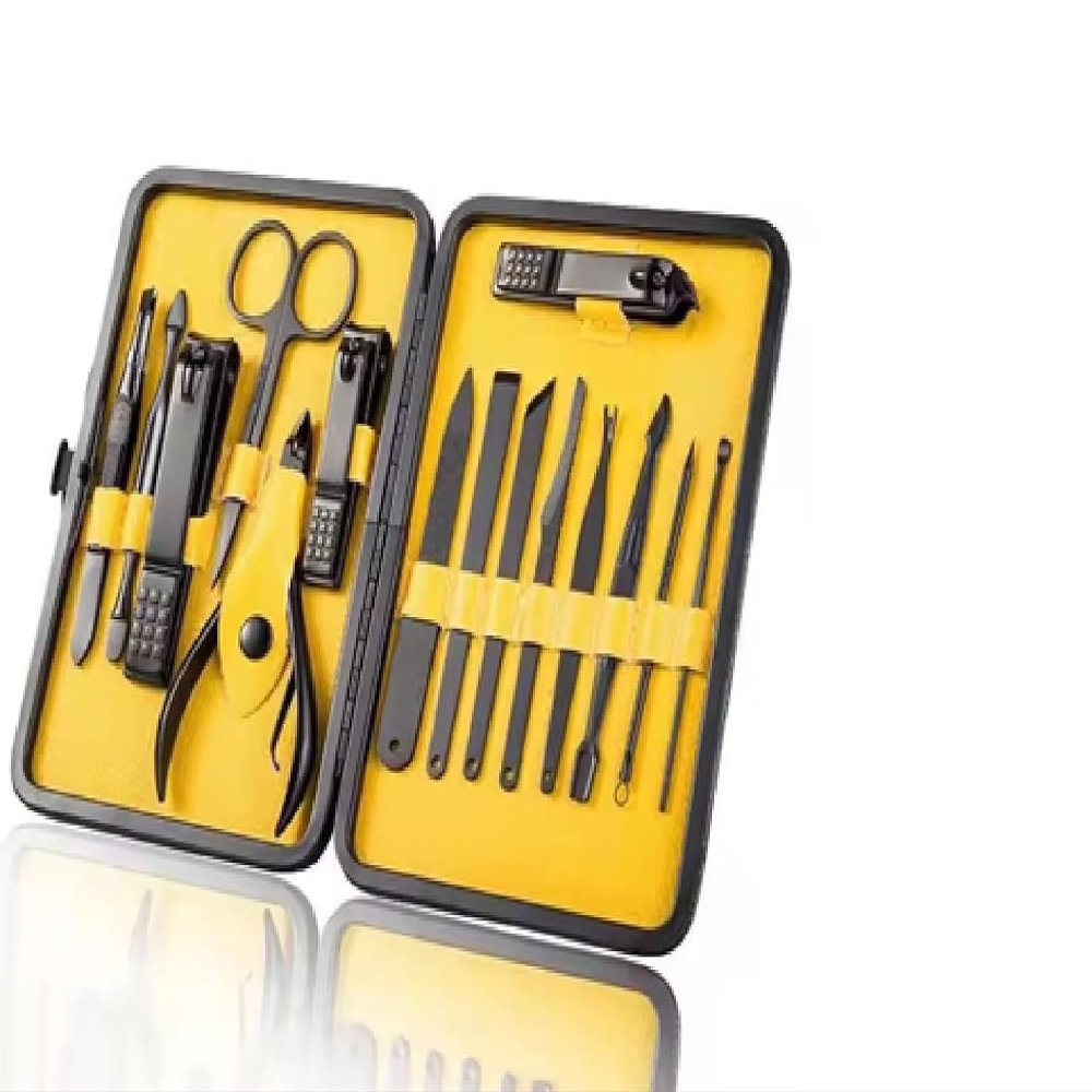 12-in-1 Manicure Pedicure Kit | Professional Stainless Steel Nail Cutter Set with Luxury Travel Case | Grooming Tools for Facial Care, Nail Care, Foot Care