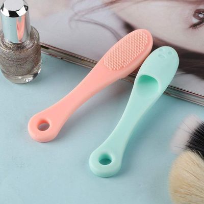 2Pcs Green and Pink Silicone Face Cleaner Blackhead Remover Brush Cleanser Nose Pore Finger Scruber Tool for Gently and Effectively Cleaning Facial Skin Cleaner Massage