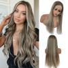 Munx 180% Density Ash Brown Straight Lace Front Wigs for Women, Pre Plucked Human Hair Wig Dark Brown Roots 13x6 Free Part HD Highlight Lace Front Wigs Human Hair Bleached Knots 22in view 1