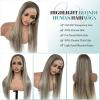Munx 180% Density Ash Brown Straight Lace Front Wigs for Women, Pre Plucked Human Hair Wig Dark Brown Roots 13x6 Free Part HD Highlight Lace Front Wigs Human Hair Bleached Knots 22in view 2
