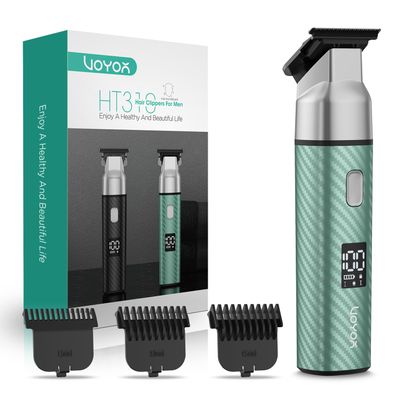 VOYOR Body Hair Trimmer for Men,Electric Razor,Versatile Groin & Body Trimmer,Waterproof and Cordless Shaver,Manscaper for Men,USB-C Charging Groomer,Ceramic Blade Razor Male Grooming HT310 (Green)
