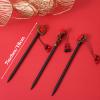 3 Pcs Chinese Wooden Flower Hair Chopsticks, Handmade Retro Hairpins for Women, Retro Wooden Hairpins Japanese Classic Chopsticks Classic Hair Accessories for Women view 2