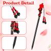 3 Pcs Chinese Wooden Flower Hair Chopsticks, Handmade Retro Hairpins for Women, Retro Wooden Hairpins Japanese Classic Chopsticks Classic Hair Accessories for Women view 3
