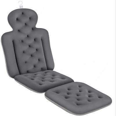 Bath Cushion, Full Body Bathtub Pillow with 160 Suction Cups, Bath Mat for Head and Neck Support, with Laundry Bag (Dark Gray, 56" x 16")
