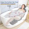 Bath Cushion, Full Body Bathtub Pillow with 160 Suction Cups, Bath Mat for Head and Neck Support, with Laundry Bag (Dark Gray, 56" x 16") view 3
