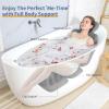 Bath Cushion, Full Body Bathtub Pillow with 160 Suction Cups, Bath Mat for Head and Neck Support, with Laundry Bag (Dark Gray, 51" x 16") view 3