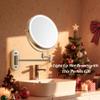 Auxmir 1X/30X Wall Mounted Lighted Makeup Mirror, 8" 3200 mAh Rechargeable Double-Sided Magnifying Mirror, Touch Dimmable 3 Color Lights, 360 Rotating Foldable 14.5" Extension Arm, Brushed Nickel view 2