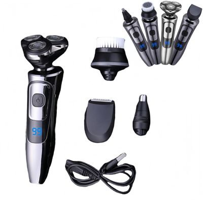 4 in 1 Electric Razor for Men Rechargeable Digital Display/Foil Shaving, Nose, Sideburns, Skin Clean