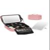 Professional Makeup Case with LED Mirror, Pink or black Travel Cosmetic Organizer Bag, Multi-Layer Storage view 2