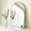 24x36 Inch Black Metal Framed Arched Bathrrom Mirror for Wall.(W2203134097) (Gold + Aluminum + MDF + Mirror + MDF+Glass) view 2