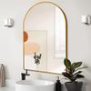 24x36 Inch Black Metal Framed Arched Bathrrom Mirror for Wall.(W2203134097) (Gold + Aluminum + MDF + Mirror + MDF+Glass) view 3