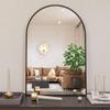 24x36 Inch Black Metal Framed Arched Bathrrom Mirror for Wall.(W2203134097) (Black + Aluminum + MDF + Mirror + MDF+Glass) view 1