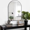24x36 Inch Black Metal Framed Arched Bathrrom Mirror for Wall.(W2203134097) (Black + Aluminum + MDF + Mirror + MDF+Glass) view 2