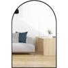24x36 Inch Black Metal Framed Arched Bathrrom Mirror for Wall.(W2203134097) (Black + Aluminum + MDF + Mirror + MDF+Glass) view 3