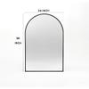 24x36 Inch Black Metal Framed Arched Bathrrom Mirror for Wall.(W2203134097) (Black + Aluminum + MDF + Mirror + MDF+Glass) view 4
