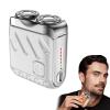 Electric Pocket Shaver for Men, Portable Rotary Dual Ring Shaver, Men's Electric Shavers, Waterproof Magnetic Blade, Rechargeable Travel Razor for Office or Business Trip (D-White) view 1