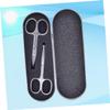 Beaupretty 4pcs Stainless Steel Eyebrow Scissors for Makeup Nose Hair Trimming Tipped Design for Safe Grooming Includes Precision Eyebrow Scissors and Trimmer Black view 2
