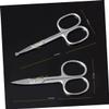 Beaupretty 4pcs Stainless Steel Eyebrow Scissors for Makeup Nose Hair Trimming Tipped Design for Safe Grooming Includes Precision Eyebrow Scissors and Trimmer Black view 4