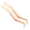 DEARMAMY 2pcs Elegant Stainless Steel Lash Tweezers Applicator Tweezers Comb for Eyelash Extensions Makeup view 1