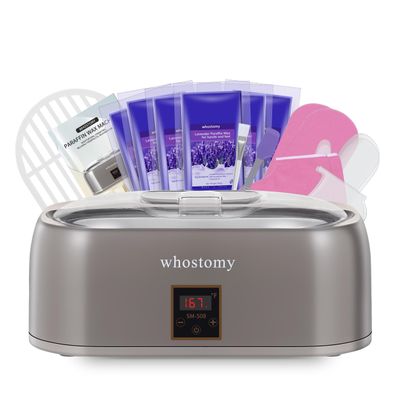 Whostomy Paraffin Wax Machine for Hands and Feet, Paraffin Wax Warmer Moisturizing Kit 4000ml Wax Bath with Auto Timer, 6-Pack Wax Refills for Manicure Pedicure Home Spa