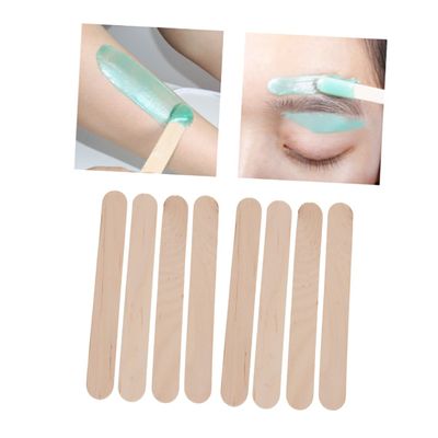 Healeved 50pcs Hair Removal Wax Applicator Sticks Wooden Tongue Depressors for Safe Waxing