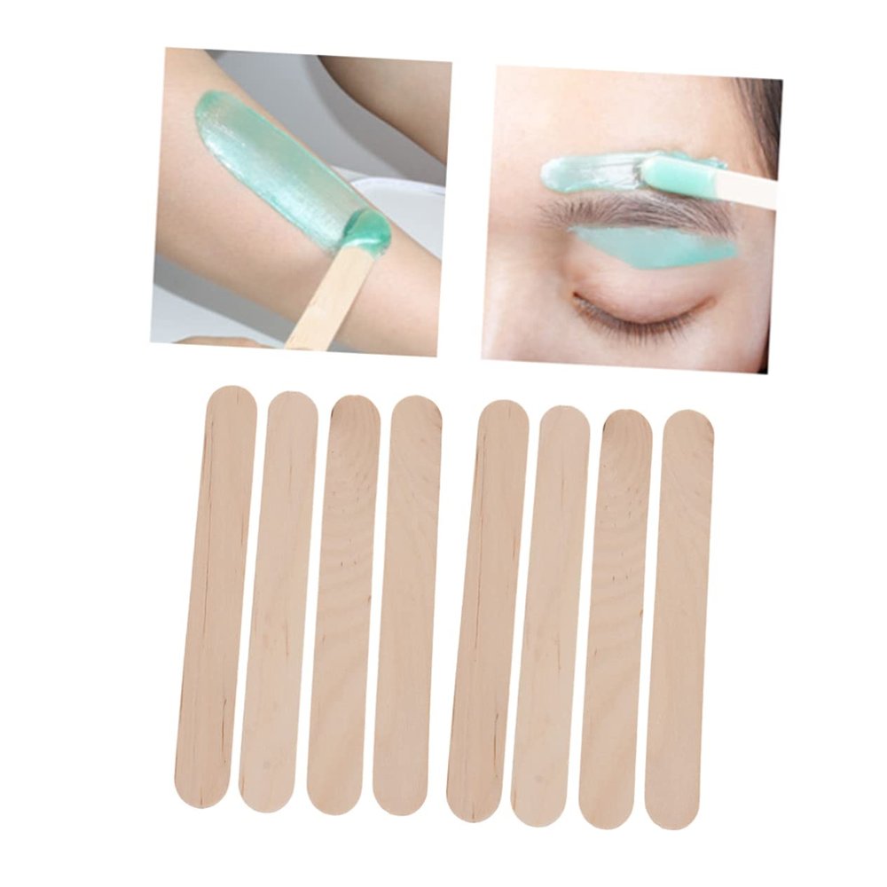 Healeved 50pcs Hair Removal Wax Applicator Sticks Wooden Tongue Depressors for Safe Waxing