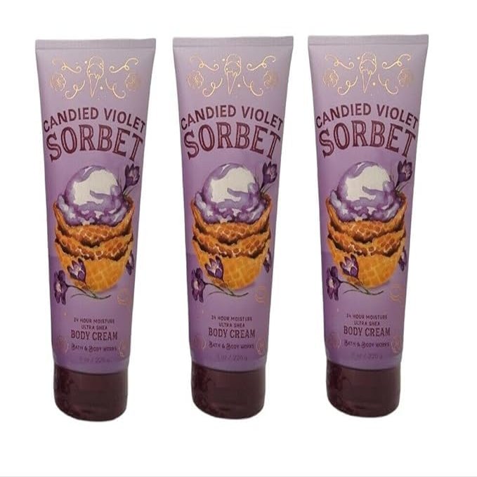3 CANDIED VIOLET SORBET Ultra Shea Ultimate Hydration bath & Body Cream 8 oz