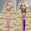 13x6 Blonde Lace Front Wig, Human Hair, HD Transparent Lace, Pre-Plucked Hairline With Baby Hair, 613 Color (28 inch, 1, Ounce) view 2