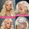 13x6 Blonde Lace Front Wig, Human Hair, HD Transparent Lace, Pre-Plucked Hairline With Baby Hair, 613 Color (28 inch, 1, Ounce) view 3