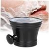 Healvian Classic Stylish Shaving Soap Bowl Plastic Shaving Mug for Men Black Handle view 3