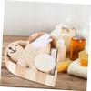 PartyKindom Heart-Shaped Bathing Set 6-Piece Fashionable Bath Supplies Kit Wooden Bear Scrubber for Adults and Boys and Girls for Home or Travel view 3