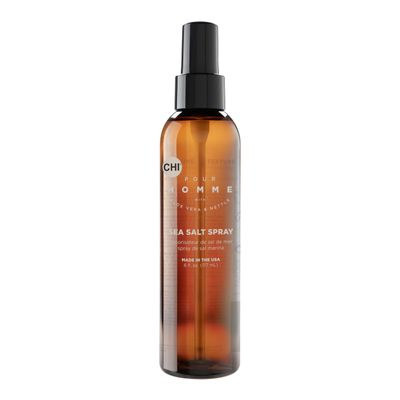 CHI pour Homme Sea Salt Spray for Men, Hairspray For Texture & Volume, Creates A Natural Look, Made With Aloe Vera & Nettle, Fresh, Woody Scent, 6 oz